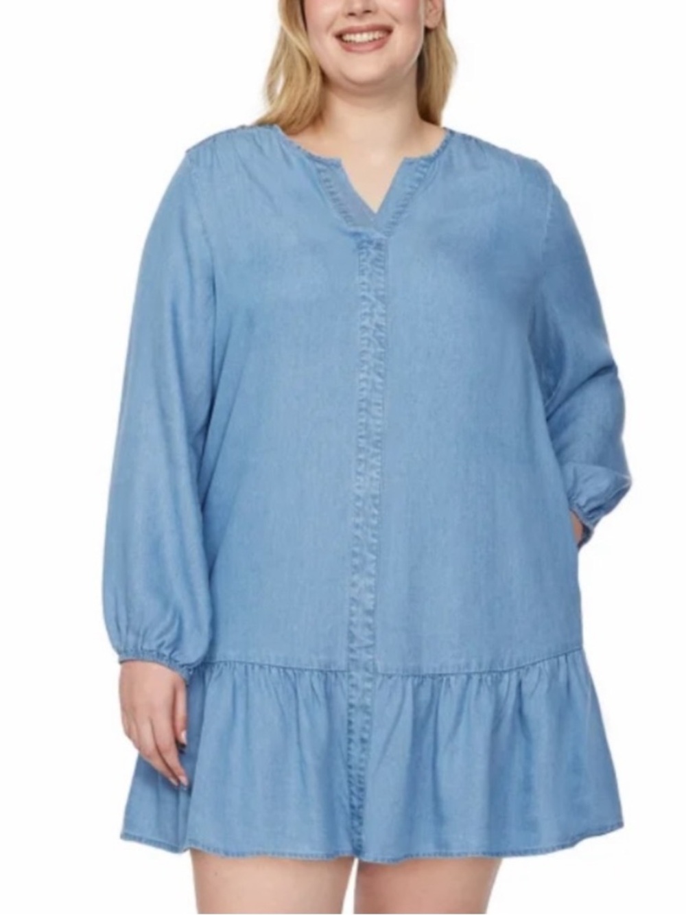 ☀️Buffalo Long Sleeve Dress Blue XL